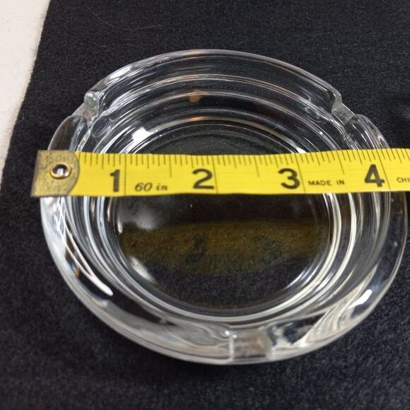 Vintage Retro Square/circle Clear Glass Ashtrays Tabacco Countrycore - Picture 5 of 5